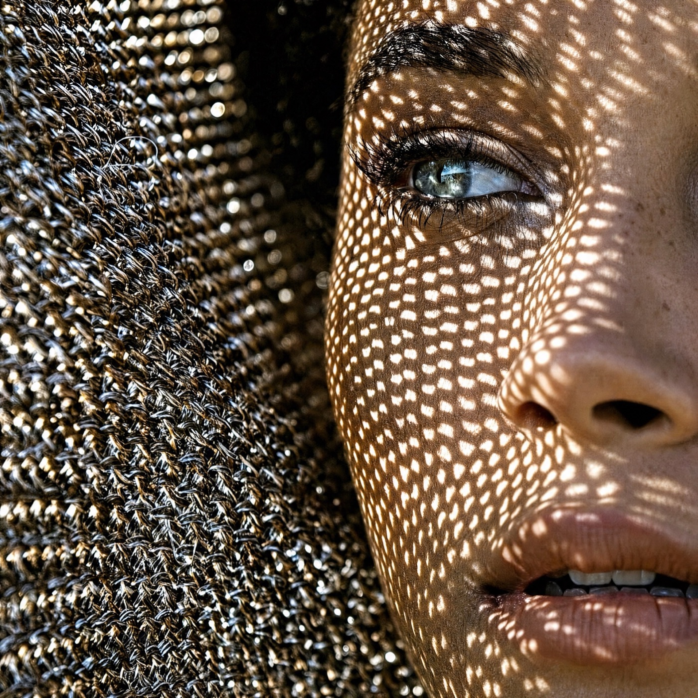Light falling across skin